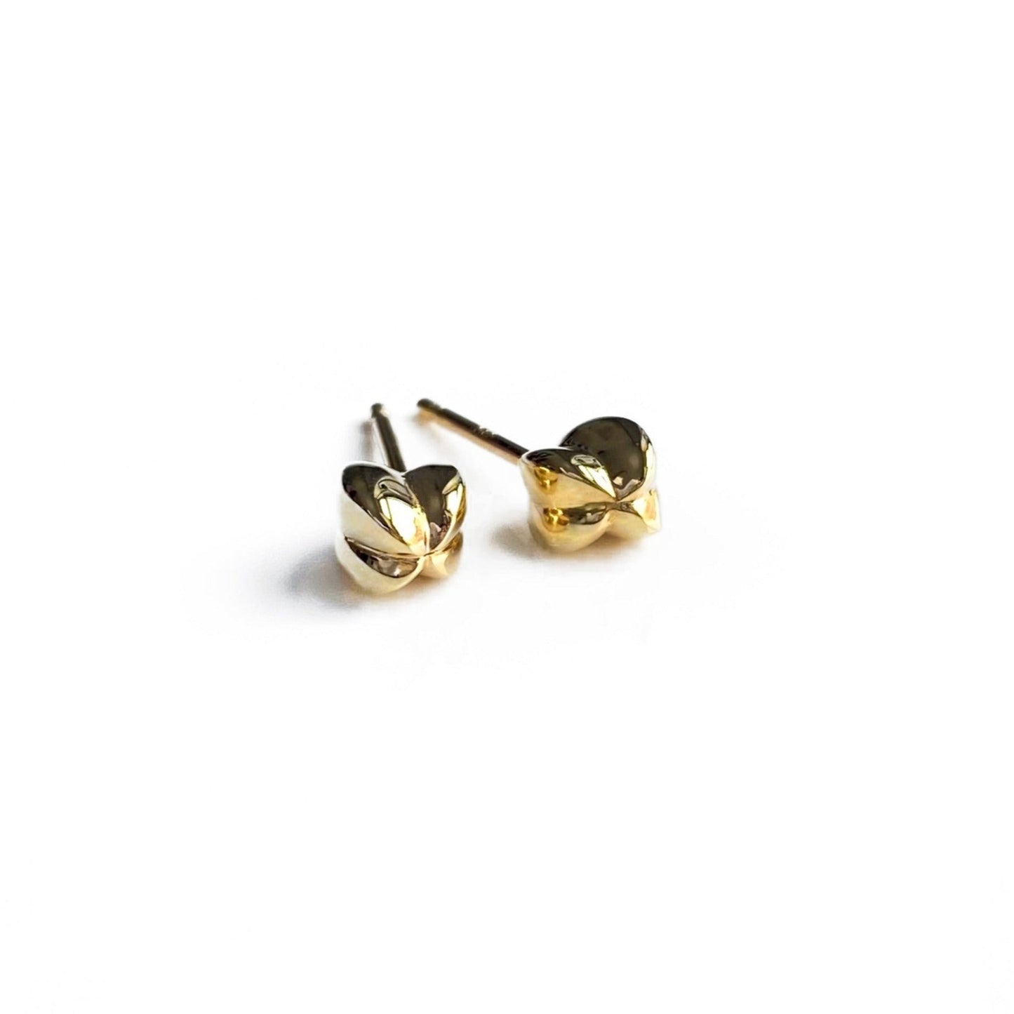 14 karat yellow gold Love in a Puff plant fruit shaped studs earrings