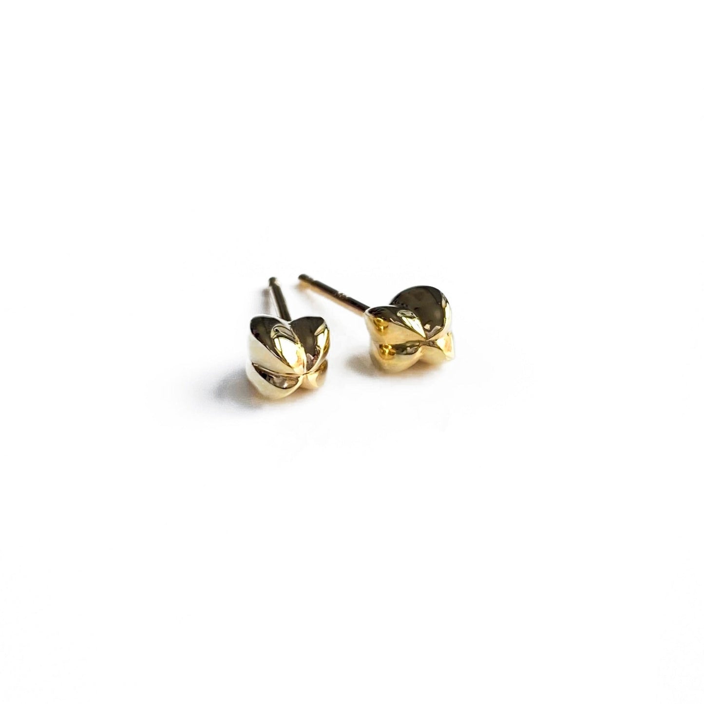 14 karat yellow gold Love in a Puff plant fruit shaped studs earrings